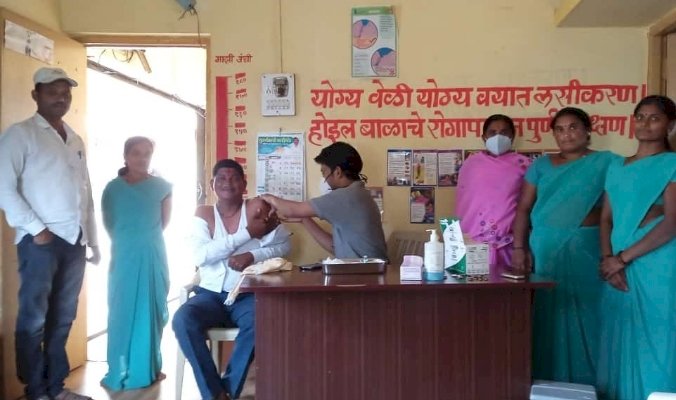 *सांगवी बादलकोट लसीकरणात अग्रेसर* .  *ग्राम सुरक्षा यंत्रणा झाली कार्यरत*.