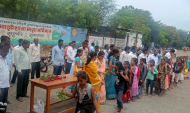 *शाळापूर्व तयारी अभियानांतर्गत करकंब येथे प्रवेशोत्सव कार्यक्रम संपन्न*  *विद्यार्थ्यांच्या स्वागतासाठी डीएव्ही शाळा प्रशासन सज्ज*