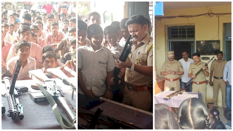 *करकंब पोलीस स्टेशन येथे रेझिंग डे सप्ताह चे आयोजन.*  *विद्यार्थी-विद्यार्थिनींना प्रात्यक्षिकासह मार्गदर्शन.*